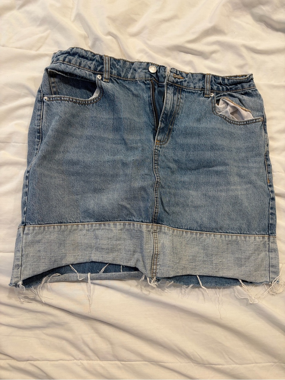 DYNAMITE Classic Denim Mini Skirt - Light Blue